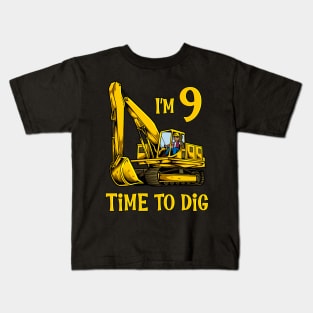 I'm 2 - time to dig - excavator 2 year old birthday Kids T-Shirt